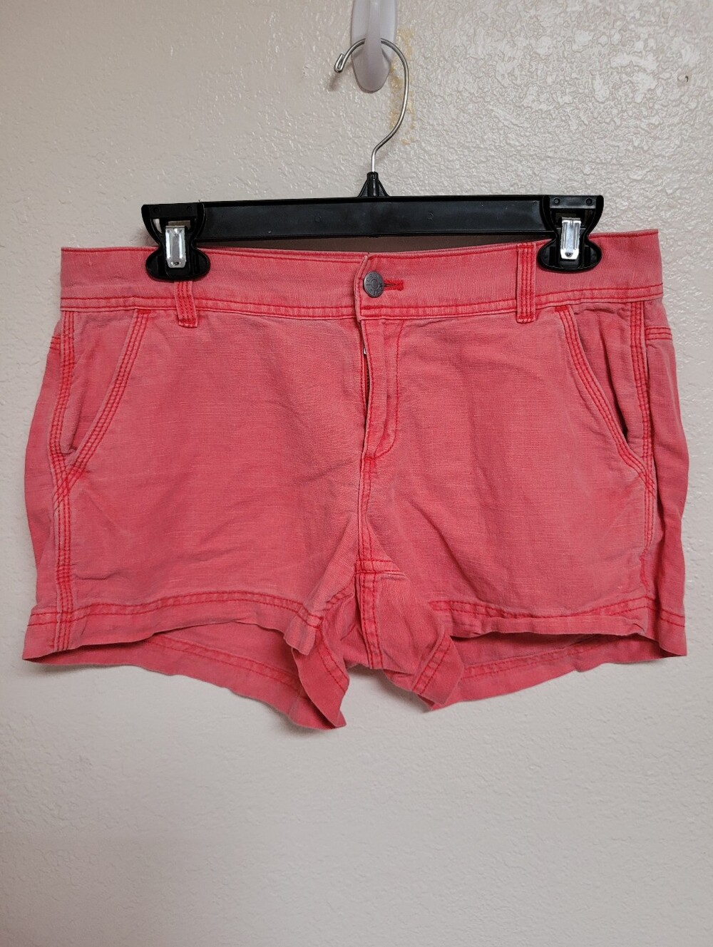 J. Crew Pink Coral Garment Dyed Linen Jean Shorts